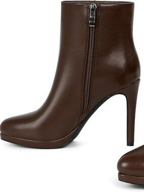 Ankle Boots for Women Round Toe Stiletto Heel Platform Booties